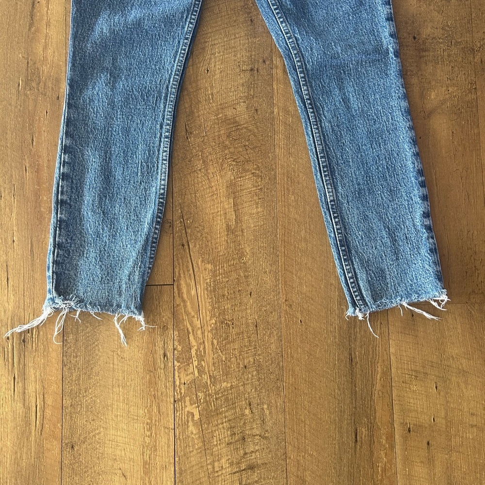 Abercrombie High Rise Skinny Jeans 27 / 4R | Light Wash Raw Hem - Picture 3 of 10